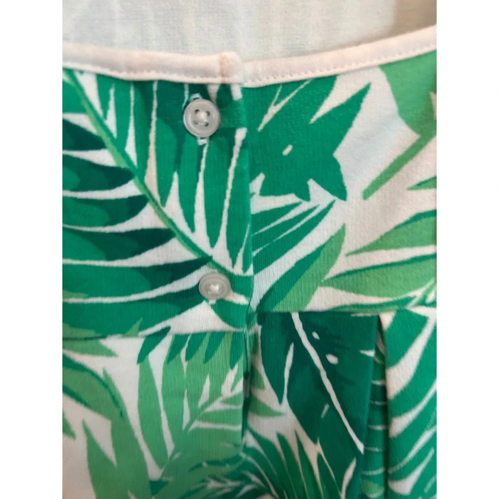 Janie and Jack Dress Green Tropical Palm Leaf Open Back Summer Vacation Kids 8